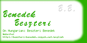 benedek beszteri business card